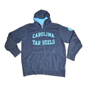 Vintage Carolina Tar Heels Hoodie Men’s Large Navy Blue Full Zip Sweatshirt BD